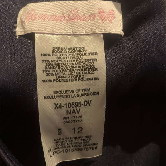 Bonnie Jean Girls (12) Navy Plaid Hi-Low Party Dress with Matching Doll Dress - Picture 13 of 15